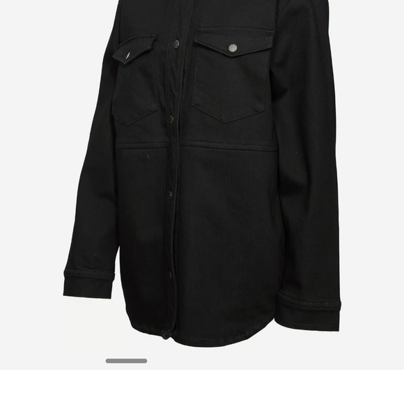 Women's Black Shirt Jacket - Picture 2 of 6